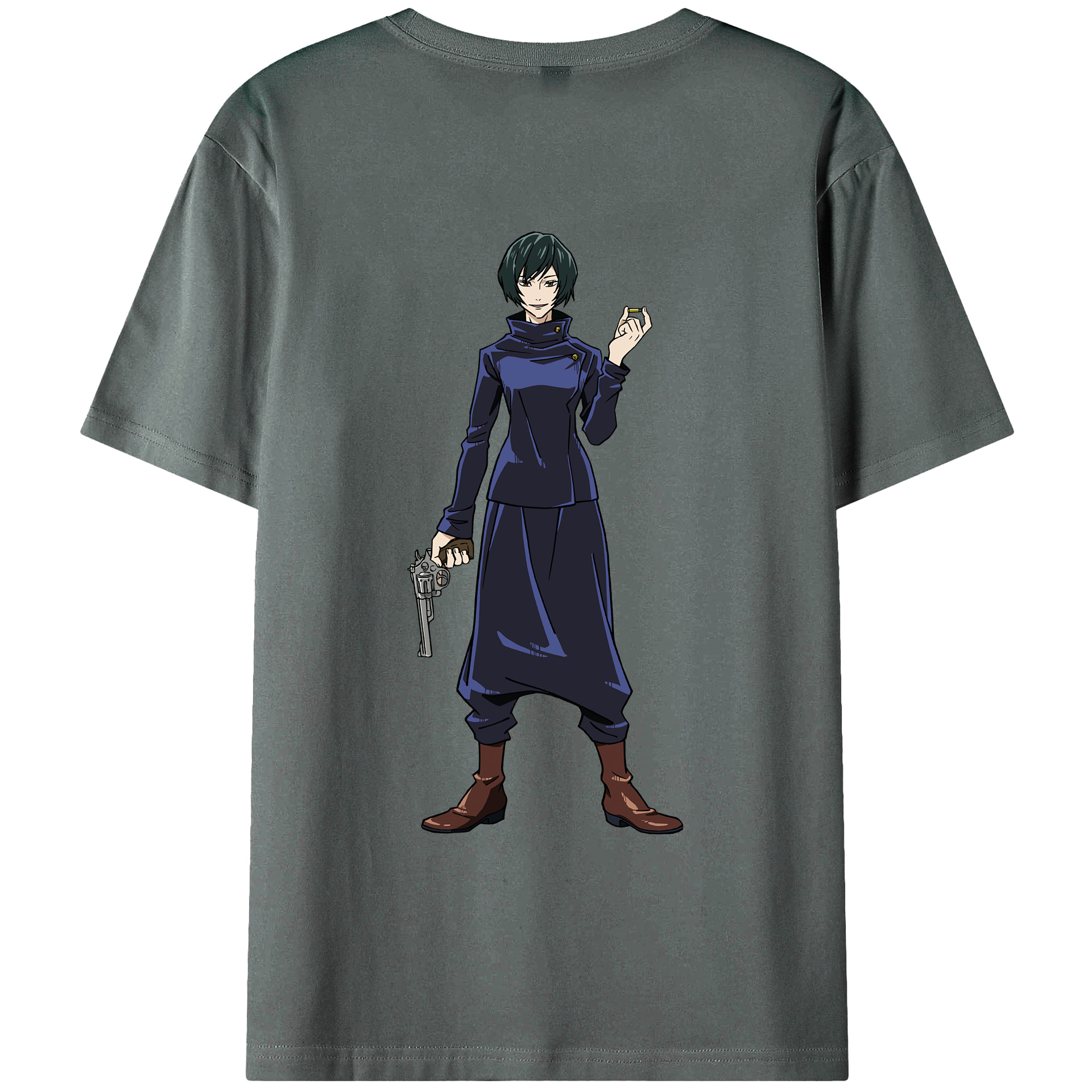（画像用） 呪術廻戦 Jujutsu Kaisen 綿100％ メンズ半袖Tシャツ（バックプリント） 通気性